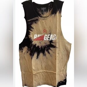 NWT Mens RAWGEAR Tan Black Tie Dye Athletic Tank Top Gym